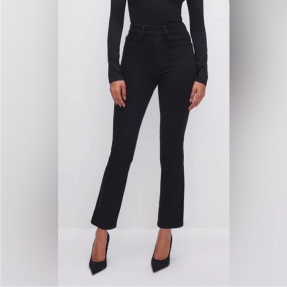 Good American Pull On Straight Black Jeans Size Large - Picture 12 of 12